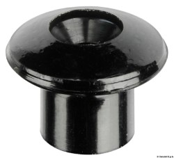 Κουμπί με κορδόνια από νάιλον μουσαμά με μαύρη μπάλα